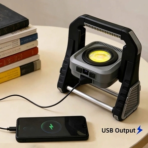 Lampe de travail LED télescopique double face RGB rechargeable avec fonction batterie externe, base magnétique, étanche, portable pour réparation, inspection, camping - Product Image 6