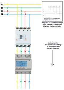 Acrel ADL400 Installation sur rail Din Compteur d'énergie bidirectionnel numérique Fonction tarifaire Énergie électrique avant et arrière - Product Image 6