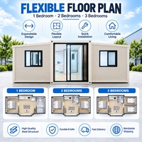Maison mobile pliable et extensible à double aile, préfabriquée par le fabricant, résistante aux intempéries, de 40 pieds, isolée, type conteneur