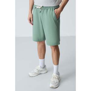 Shorts pour homme en coton vert clair, épais, doux, texturé, coupe standard, basique - 81278 - Cactus - Product Image 1