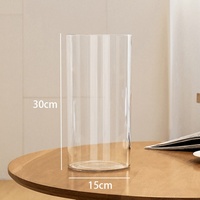 Aquarium ultra-blanc en acrylique pour poissons rouges, plusieurs tailles, petit cylindre, design en verre transparent pour salon, bureau, anti-chute