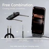 Cable de Datos Tipo-C a Tipo-C de Carga Rápida de 240W 5A con Soporte Universal para Teléfono Móvil, Convertidor de 1.2m