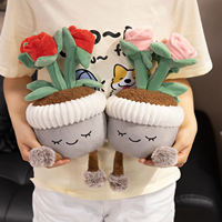 Mainan boneka bunga mawar realistis, boneka bunga kartun dekorasi ruang tamu rumah boneka kain