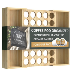 Bamboo <b>Coffee</b> <b>Pod</b> Holder <b>Drawer</b> Organizer Large Capacity Modern Simple Style - Product Image 4