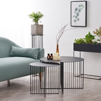 Ensemble décoratif de salon, livraison gratuite depuis la chine, 2 pièces, fil métallique rond, table basse latérale, pour la décoration de la maison