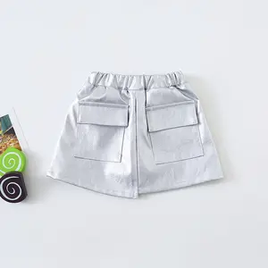Jupe trapèze pour petite fille, couleur argent, poches argentées, jupe à la mode, pour tout-petits, de 1 à 5T, nouvelle collection 2020