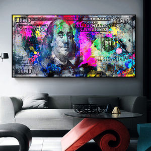 Graffiti Dollars Series peinture colorée sur toile affiche <span class=keywords><strong>scandinave</strong></span> et impressions image d'art mural pour salon décoration de la maison - Product Image 4