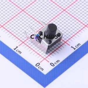 TC-6615-8-260G Tactile Switch Bent Lead Through Hole-4P,6x6mm Switch Single Pole Single Throw Round Button 2.6N Right Angle - Product Image 1
