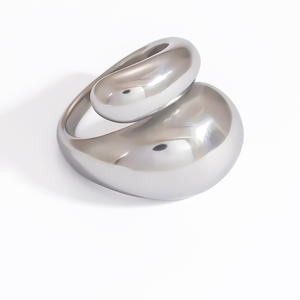 European Style Silver Stainless Steel <b>Ring</b> Teardrop Shape Unisex Jewelry Gift High End Color Retaining Fashion <b>Rings</b> - Product Image 4