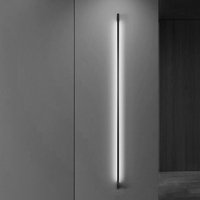 Longue bande lumineuse à Led simple Applique murale en aluminium Intérieur Ligne noire Appliques murales Applique d'escalier