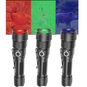 Lampe de poche tactique Yunmai 18650, rechargeable, LED, lumière blanche, rouge, verte, violette, pour usage extérieur - Product Image 3