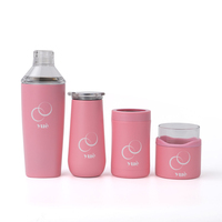Outils de bar avec logo personnalisé Gobelets shaker à cocktail en acier inoxydable double paroi de 20oz étanches avec couvercle
