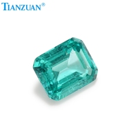 Pierre synthétique néon Paraiba YAG certifiée AGL, émeraude taille octogonale, pierre libre avec inclusions pour accessoires DIY en fabrication de bijoux