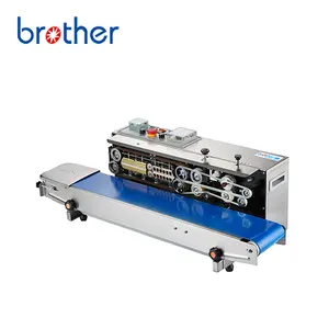 Broer Frd 1000W Horizontale Verdiepte Doorlopende Band Sealer Met Vaste Inkt Code Printer Plastic Zak Sluitmachine