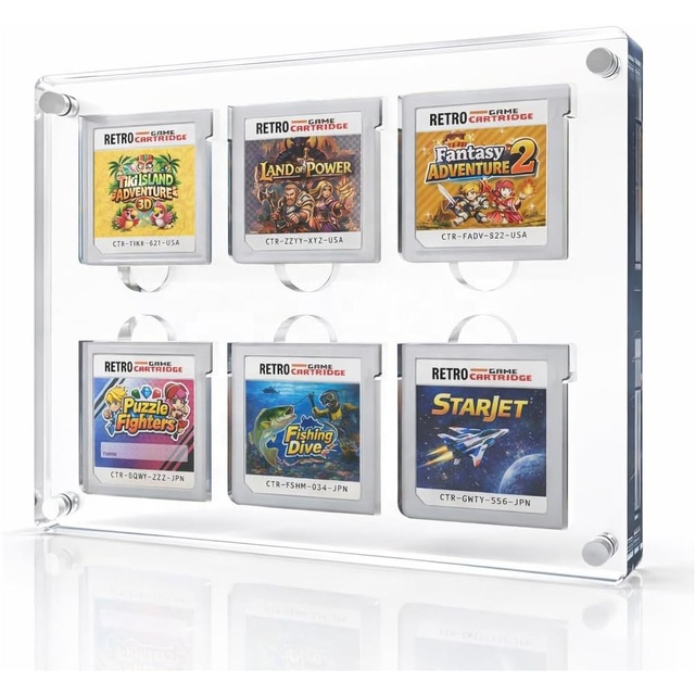 Portable Eco-Friendly Foldable Game Case Compatible Nintendo DS 3DS Magnetic Acrylic Game Holder Card Case Clear Display Storage