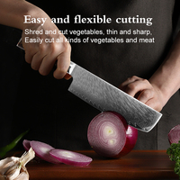 8 inch Nakiri-mes, professioneel damaststaal keukenmes voor het snijden van groenten, met ergonomische hars handvat