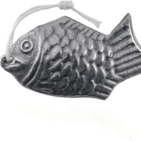 Ustensiles de cuisson en fonte en forme de poisson – Réutilisables, motif dorade argentée pour une absorption naturelle du fer, lavage à la main uniquement