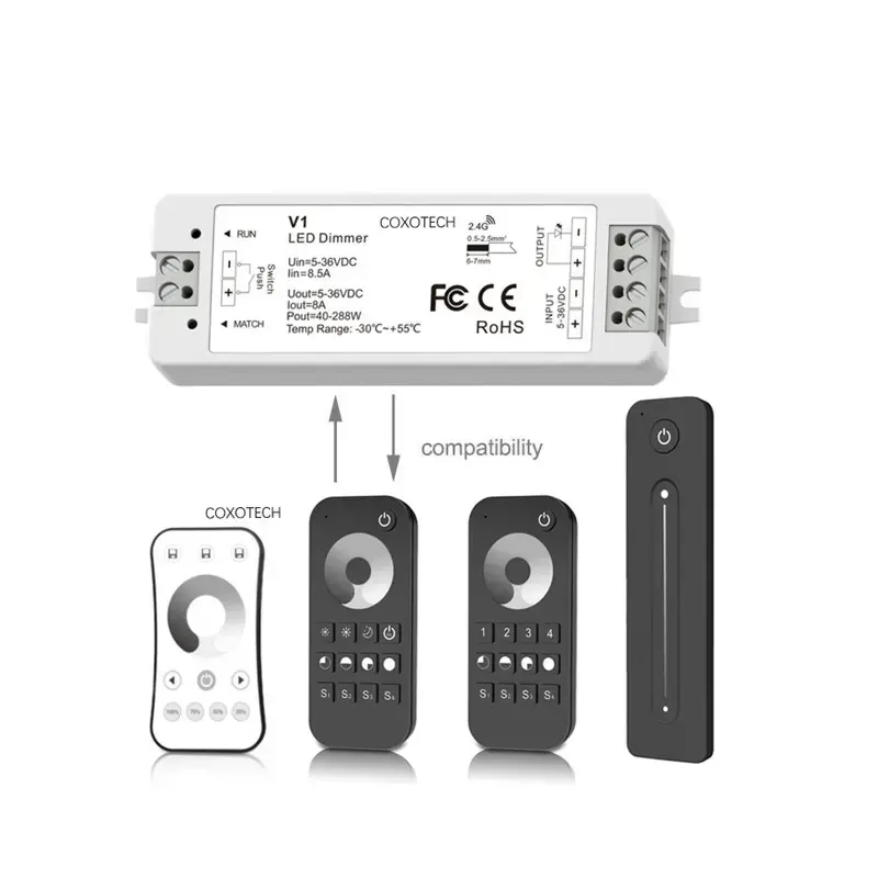 Led strip controller 5 anni di garanzia 5 stelle 5-24V RF Dimmer V1 led controller