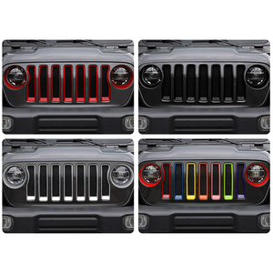 Bocillas Decorativas de Plástico ABS para Faros Delanteros JL Wrangler, Protección para Parrilla Delantera Wrangler 2018-2020 - Product Image 3
