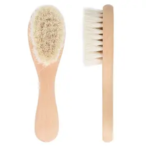 Eco friendly Wooden Goat Bristle Hair Fan Brush Skincare Ritual to Exfoliate Skin and Visibly Facial Dry Brush for Facial