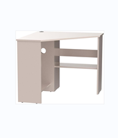 Bureau d'angle-Triangle à 90 degrés pour petits espaces, chambres à coucher, bureau de maquillage avec rangement et support de processeur, bureau peu encombrant