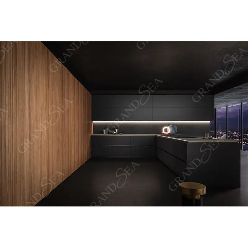 Готовый к сборке современный кухонный шкаф глянцевый пользовательский кухонный шкаф роскошная дизайнерская модная мебель