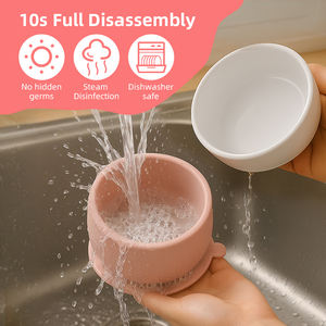 Cuencos de Cerámica Seguros para Lavavajillas OEM/ODM, Cuenco de Cerámica para Niños Pequeños y Cuenco de Cerámica con Tapa de Silicona, Vajilla de Porcelana - Product Image 4