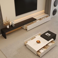 Meuble TV modulaire BALOM de style minimaliste haut de gamme, couleur et taille personnalisables, en bois MDF et contreplaqué, prêt à assembler