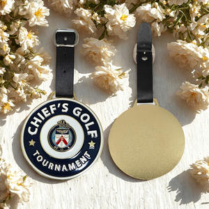ป้ายชื่อกอล์ฟโลโก้แบบกำหนดเอง ป้ายโลหะติดกระเป๋าสำหรับสมาชิกสโ<span class=keywords><strong>ม</strong></span>สรกอล์ฟ อุปกรณ์เสริมกอล์ฟ - Product Image 5