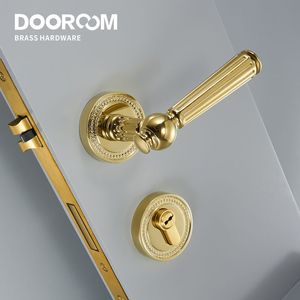 Dooroom đồng thau cửa đòn bẩy thiết lập hiện đại biệt thự phòng ngủ vàng Chrome mới cổ điển rắn gỗ nội thất khóa thiết lập Dummy khóa - Product Image 1