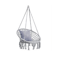 Chaise suspendue ronde de style bohème en macramé pour le jardin