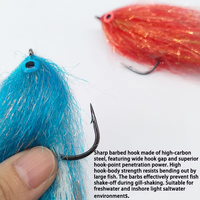Leurre souple Ice & Fire Fly Lure avec hameçon haute teneur en carbone pour la pêche en eau douce (rivière, bass, truite, brochet, saumon, tête de serpent) et en eau salée légère (mer, côtière)