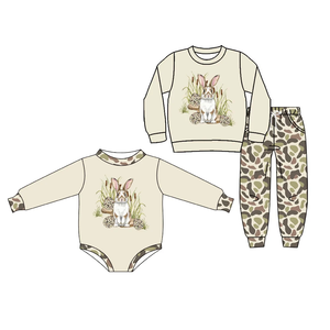 Conjuntos de Ropa para Niños al por Mayor, Trajes a Cuadros con Diseño de Ciervos para Bebés y Niños - Product Image 4