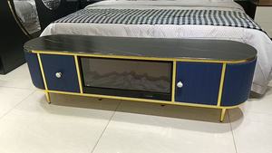 Mobile <span class=keywords><strong>TV</strong></span> con Caminetto Elettrico dal Design Italiano <span class=keywords><strong>di</strong></span> Lusso, Fiamma Simulata, Riscaldamento, Illuminazione, Arredamento Moderno per la Casa - Product Image 6