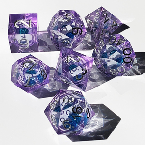 Món quà tốt nhất màu xanh chất lỏng lõi xúc xắc handmade nhựa thiết lập cho DND trò chơi và trò chơi RPG - Product Image 2