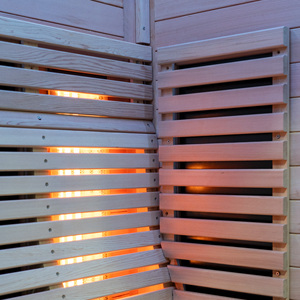 <span class=keywords><strong>Sauna</strong></span> infrarouge à ondes lumineuses infrarouges à spectre complet en cèdre rouge pour une utilisation à domicile, porte entièrement vitrée - Product Image 6
