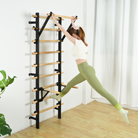 Échelle suédoise réglable en bois massif pour studio de danse, équipement de fitness avec cadre de presse à jambes et barres parallèles pour l'épaule