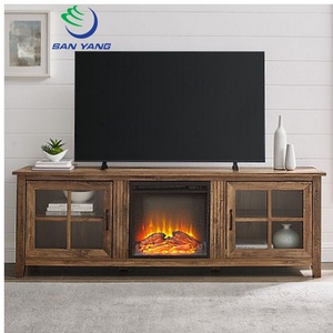 Soporte de <span class=keywords><strong>TV</strong></span> de madera Muebles para el hogar Diseño <span class=keywords><strong>simple</strong></span> con estantes Chimenea eléctrica Personalizar de fábrica - Product Image 1