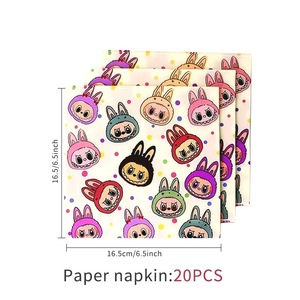 Fournitures pour fête sur le thème des personnages de dessins animés <span class=keywords><strong>Bubu</strong></span> les Monstres, vaisselle jetable, décorations d'anniversaire, rassemblement en plein air - Product Image 2