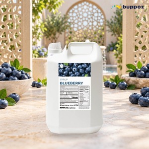 น้ำเชื่อมบลูเบอร์รี่ 5 กก. ขวด ฮาลาล HACCP สำหรับร้านชานมไข่มุก ขายส่ง - Product Image 1