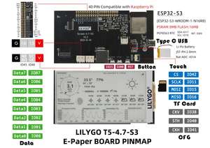 T5 4.<strong>7</strong> Inch E-paper V2.3 ESP32-S3 Development Driver Board Display Module Support TF Compatible <strong>Raspberry</strong> <strong>Pi</strong> - Product Image 6