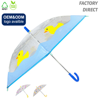 Ovida – parapluie transparent POE pour enfants, avec motif de canard, parasol de plage pour enfants, Offre Spéciale