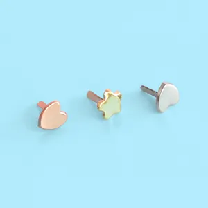 5*9mm kim loại mini brads scrapbooking giấy Fastener trong trái tim hoa hồng vàng bạc đen-bền khối mài mòn - Product Image 2