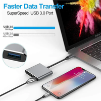 Base de Conexión Tipo C Transfronteriza, Hub USB Multipuerto, Salida de Video 4K HD, Adaptador de Carga Rápida VGA PD para Laptop