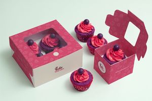 Tùy chỉnh <span class=keywords><strong>cupcake</strong></span> hộp với cửa sổ rõ ràng artcard giấy bao bì cho bánh nướng Xốp Bánh hiển thị món quà tráng miệng sinh thái thân thiện thiết kế - Product Image 6