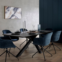 Table à manger en bois avec pieds de table renforcés pour supporter le plateau de table en céramique de marbre de pin recyclé de 12 mm pour la cuisine