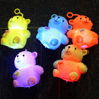 Jouets animaux lumineux LED populaires et mignons en forme de balle avec corde élastique, kit anti-stress lumineux à presser, cadeaux