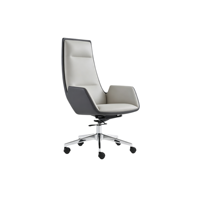 Chaise de bureau exécutive moderne ergonomique confortable à hauteur réglable avec base en acier et revêtement en cuir PU pivotante pour la maison et les bureaux professionnels