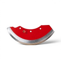Couteau de coupe industriel courbé rouge, best-seller, en acier à haute teneur en carbone, pour équipement de traitement des aliments et de récolte