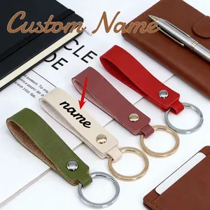 Porte-clés personnalisé double face avec logo, mignon, portable, décoratif, cordon, chaîne, anneau, couleurs <span class=keywords><strong>cuir</strong></span>, style rétro, cadeau - Product Image 1